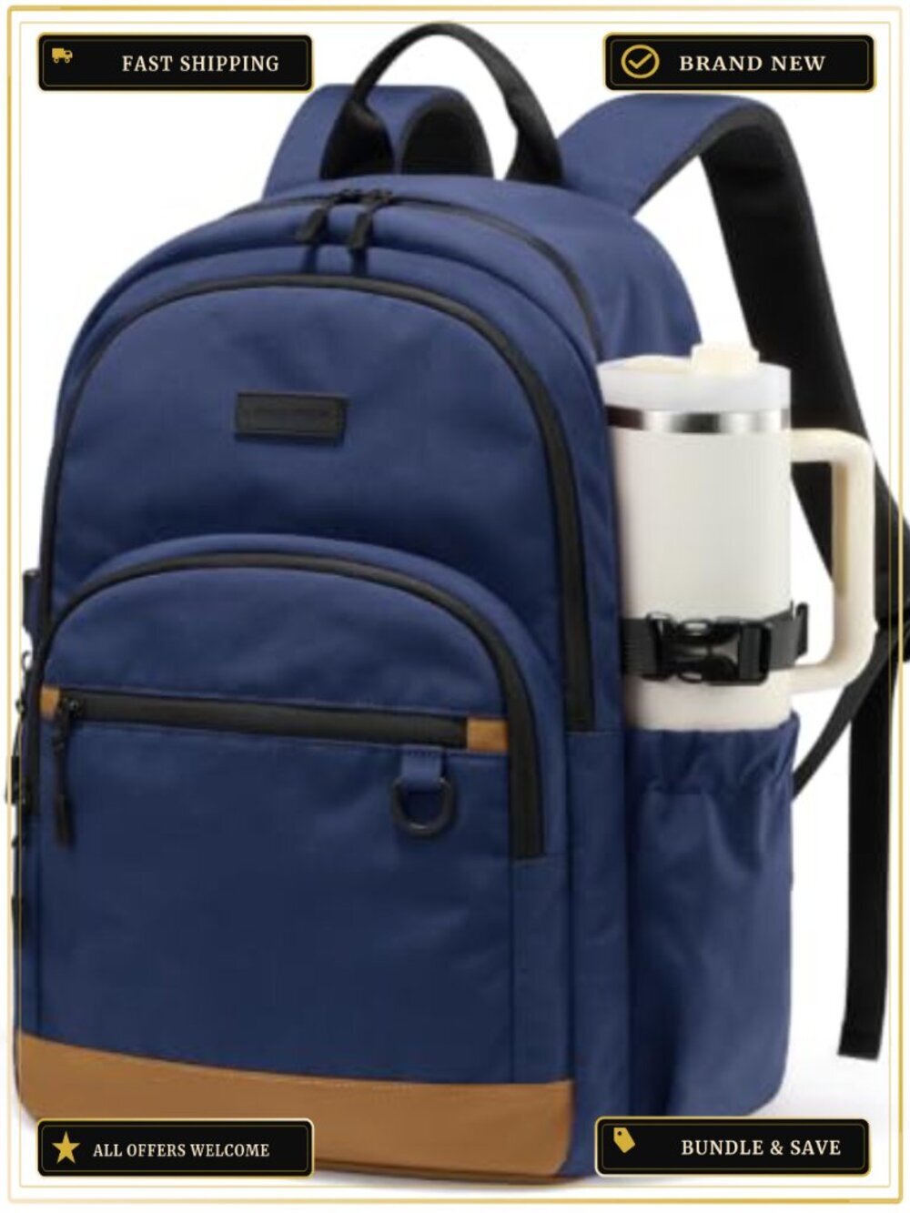 Travel Laptop Backpack Waterproof 15.6 Inch Carry On with USB Port